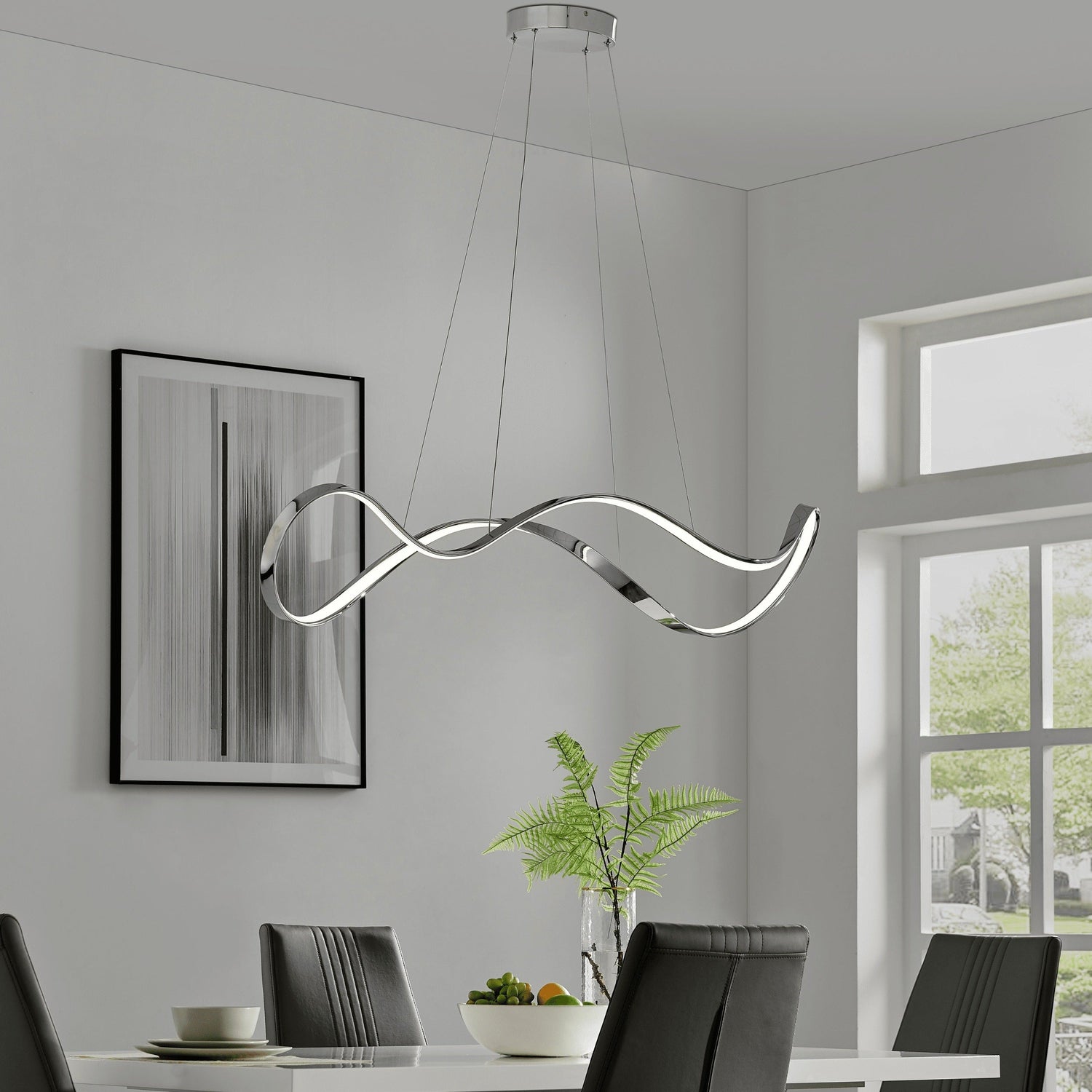 Xiamen LED Adjustable Chandelier // Chrome - Home Elegance USA