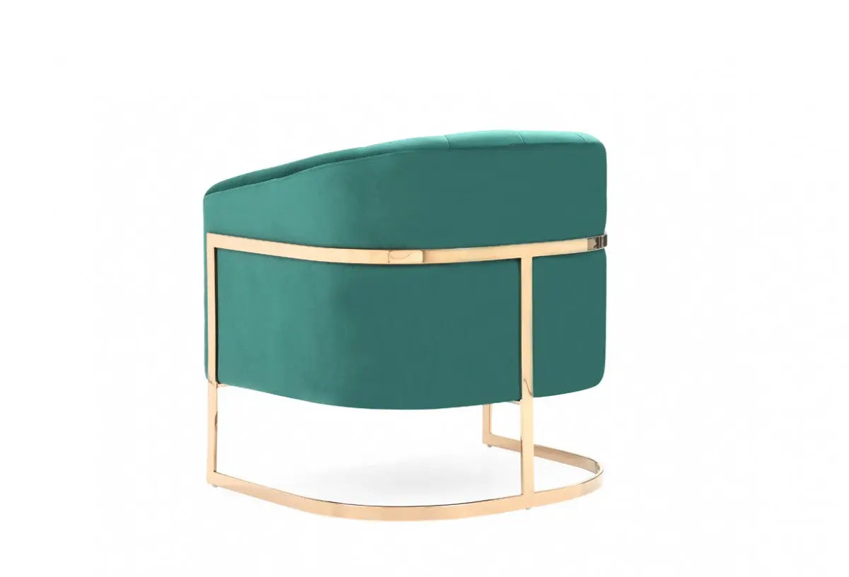 Vig Furniture - Modrest Trask Modern Green Velvet & Rosegold Accent Chair - Vgvca016-Grn