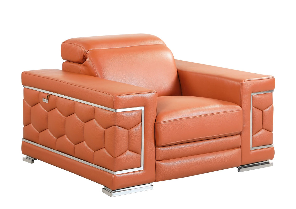 Top Grain Italian Leather Chair - Home Elegance USA