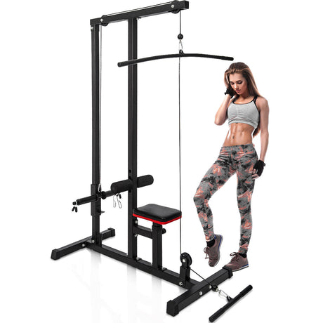 LAT Pulldown Machine Low Row Cable Pull Down Fitness Station Home Gym