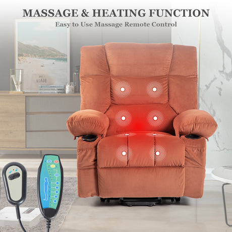 Power Lift Recliner Chair Recliners for Elderly with Heat and Massage Recliner Chair for Living Room with Infinite Position and Double Side Pocket Power Lift Recliner Chair - Home Elegance USA