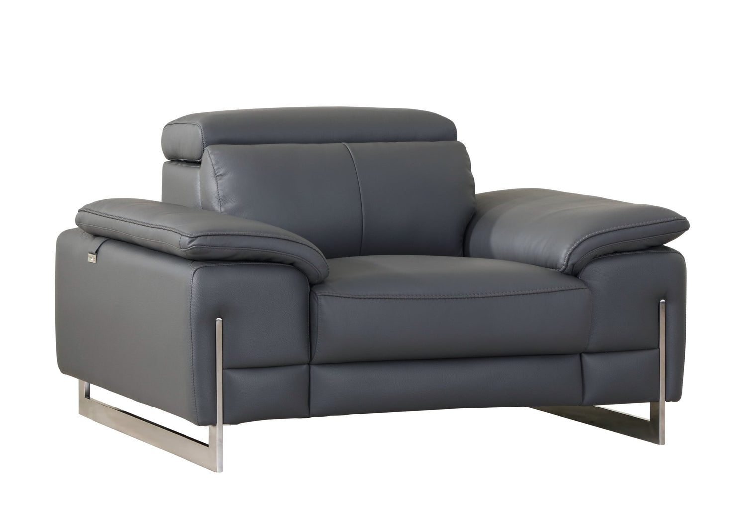Global United Top Grain Italian Leather Chair - Home Elegance USA