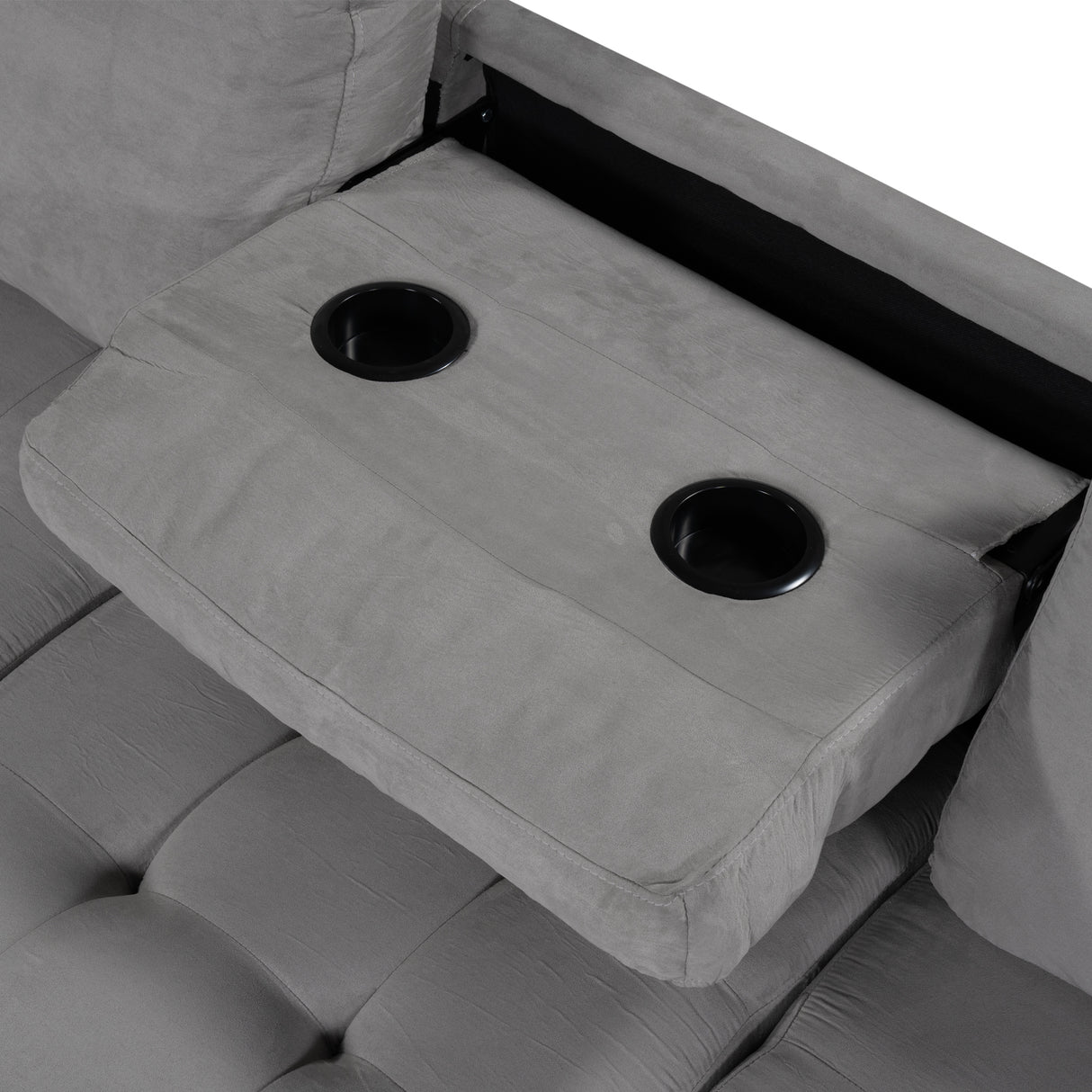 Orisfur. Modern Sectional Sofa with Reversible Chaise, L Shaped Couch Set with Storage Ottoman and Two Cup Holders for Living Room - Home Elegance USA