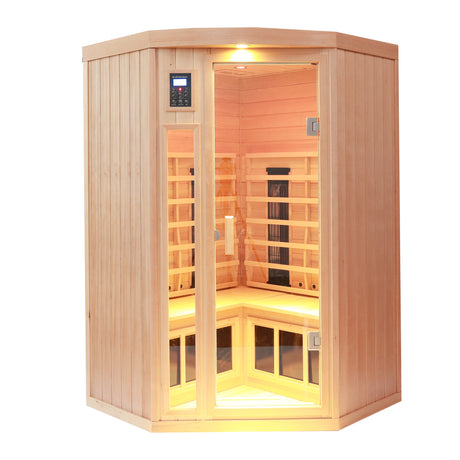 Pentagonal hemlock far-infrared heating sauna room