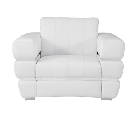 Global United Top Grain Italian Leather  Chair - Home Elegance USA