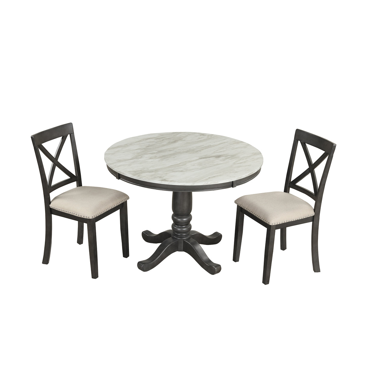 Orisfur. 5 Pieces Dining Table and Chairs Set for 4 Persons, Kitchen Room Solid Wood Table with 4 Chairs - Home Elegance USA