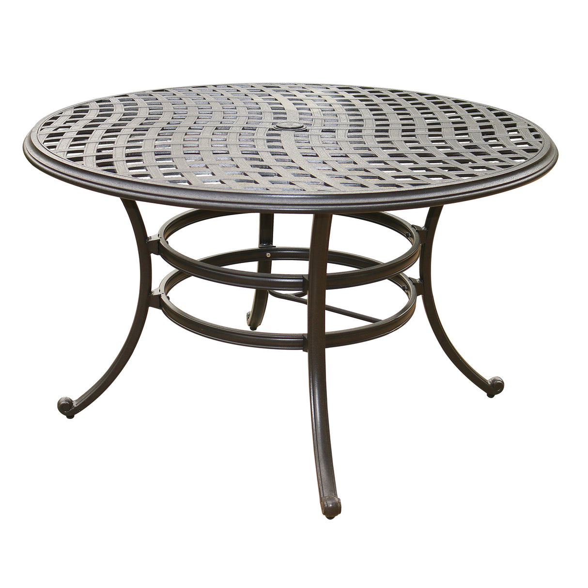 Aluminum 5 - Piece Round Dining Set With 4 Swivel Rockers, Cast Silver | Home Elegance USA