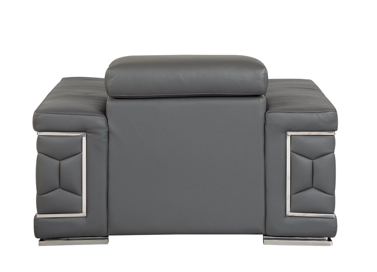 Top Grain Italian Leather Chair - Home Elegance USA