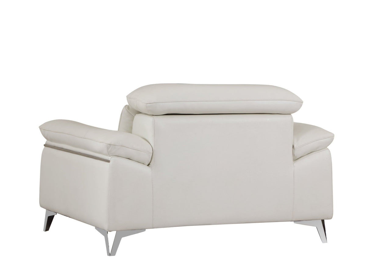 Global United Top Grain Italian Leather Chair - Home Elegance USA