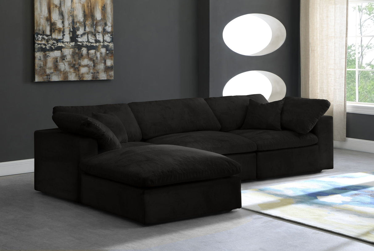 Cozy - Modular Sectional 4 Piece Cloud - Black | Home Elegance USA