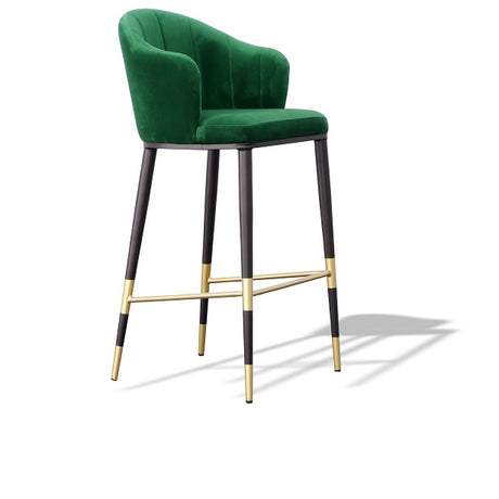 Vig Furniture Modrest Adak - Modern Glam Green with Black & Gold Barstool
