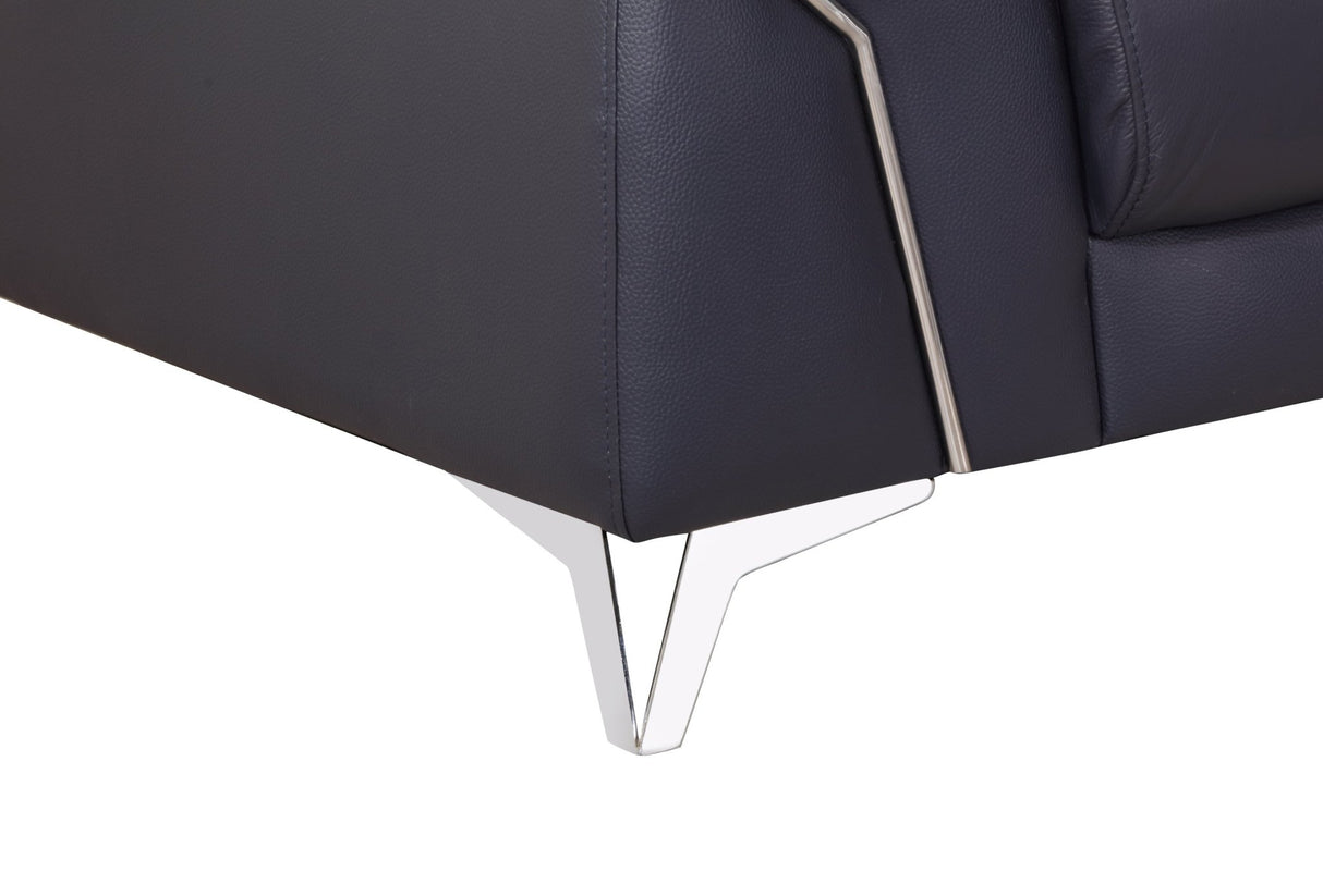 Global United Top Grain Italian Leather Chair - Home Elegance USA