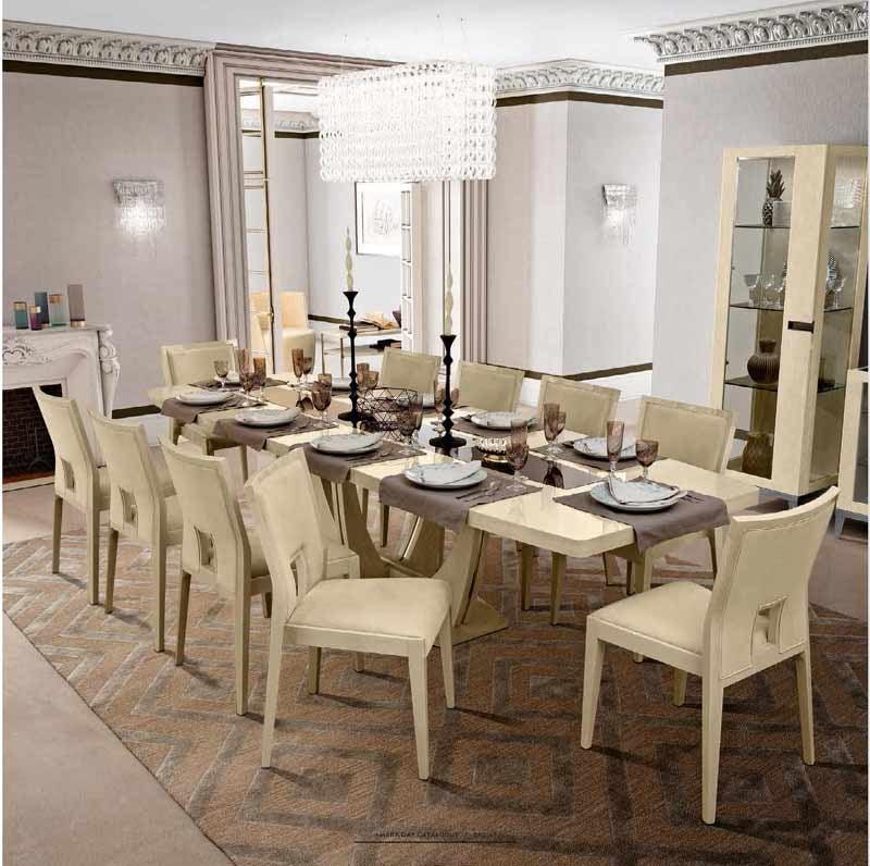 Ambra Dining Table 200 Cm With 1 - Ext. 50 Cm In Ivory - Ambra - Dt - 200 | ESF | Home Elegance USA