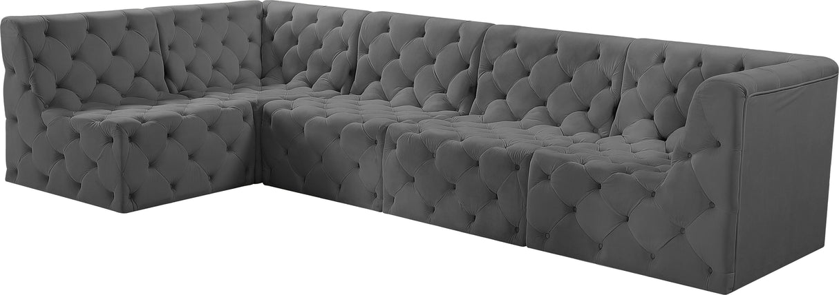 Tuft - Modular Sectional 5 Piece - Gray - Fabric - Home Elegance USA