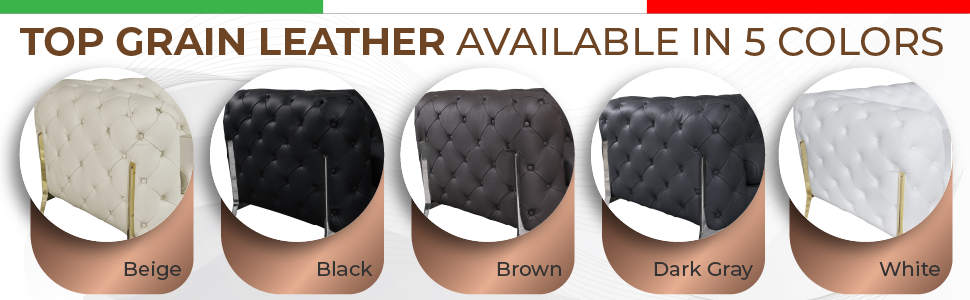 Global United Top Grain 100% Italian Leather Sofa - Home Elegance USA