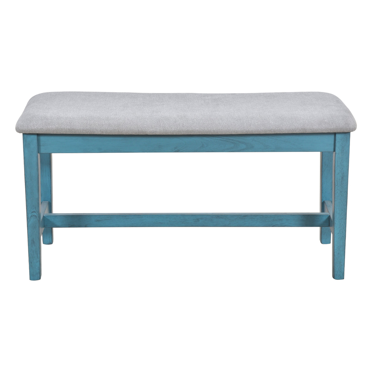 TOPMAX Mid-Century 6-Piece Wood Dining Table Set, Kitchen Table Set with Drawer, Upholstered Chairs and Bench, Antique Blue - Home Elegance USA