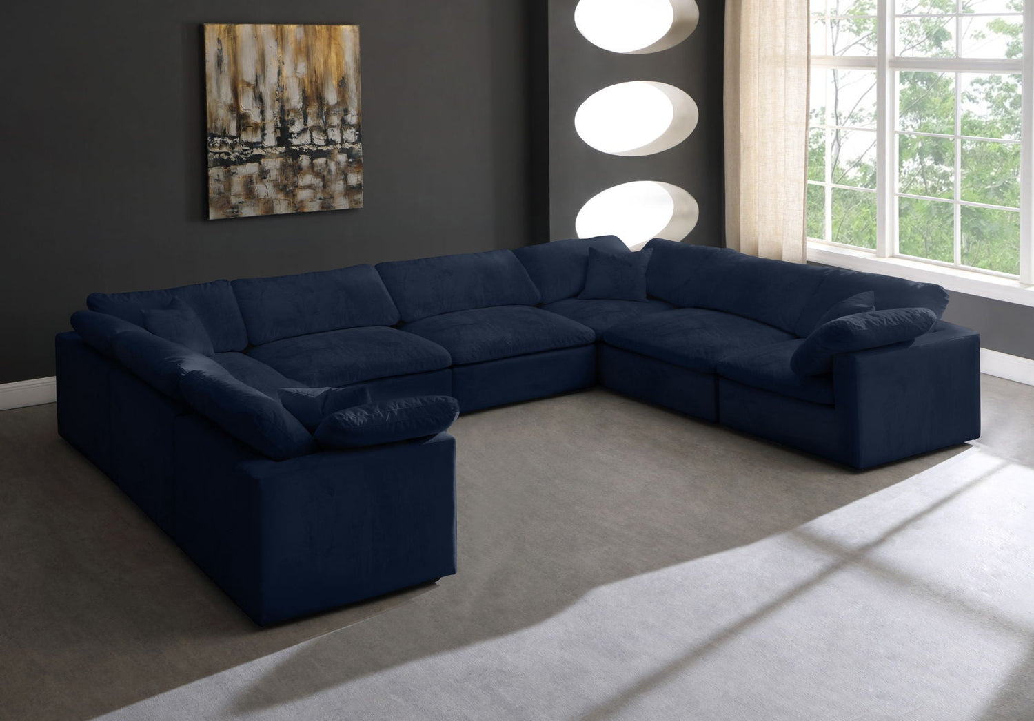 Cozy - Modular Sectional Cloud - Navy | Home Elegance USA