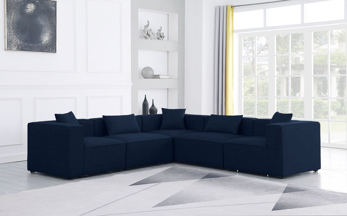 Cube - Modular Sectional 5 Piece - Navy | Home Elegance USA