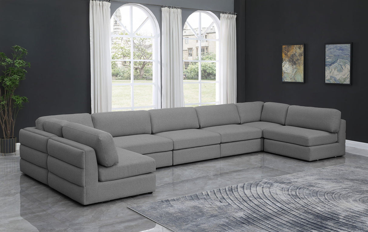 Beckham - Modular Sectional 7 Piece - Gray - Fabric | Home Elegance USA