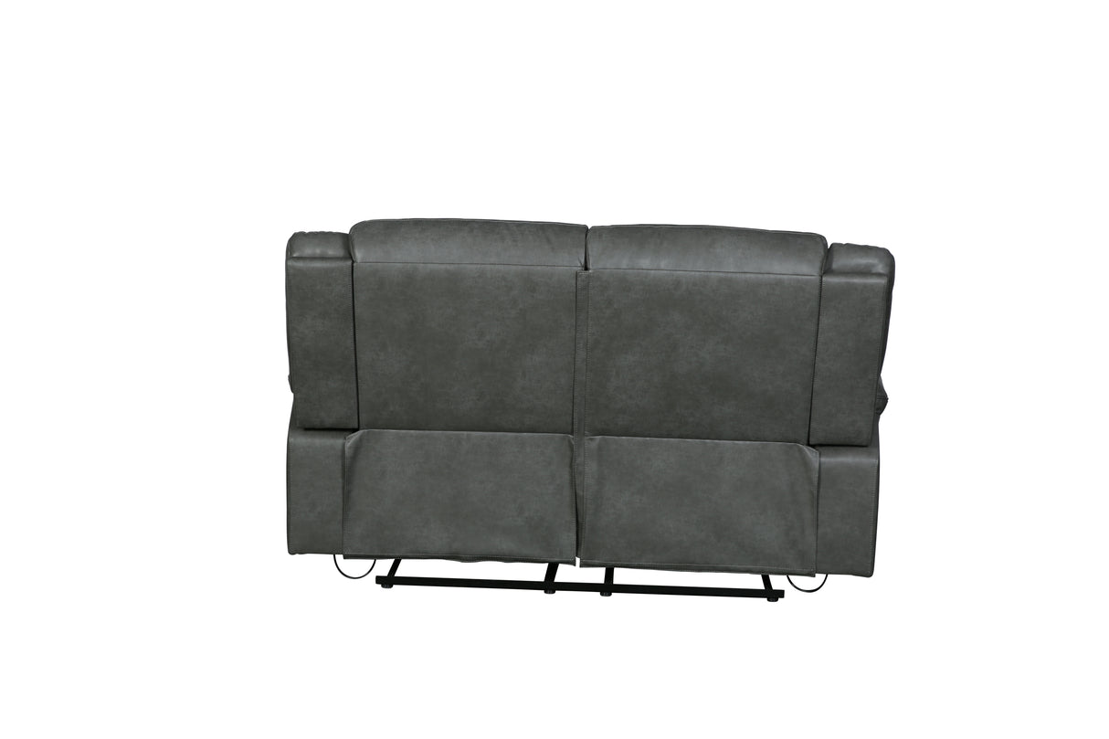 Global United Transitional Leather-Air Reclining Loveseat Home Elegance USA