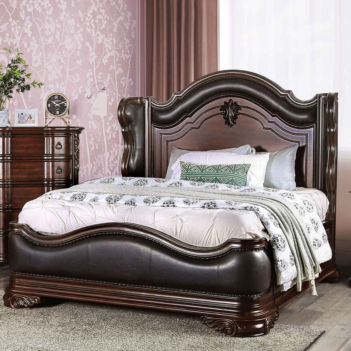Arcturus - Cal.King Bed - Brown Cherry | Home Elegance USA