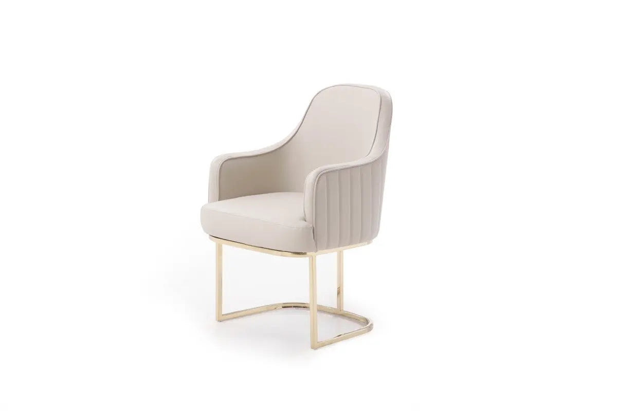 Vig Furniture - Modrest Tyler Modern Grey & Gold Dining Chair - Vgvcb8599-Ltgry