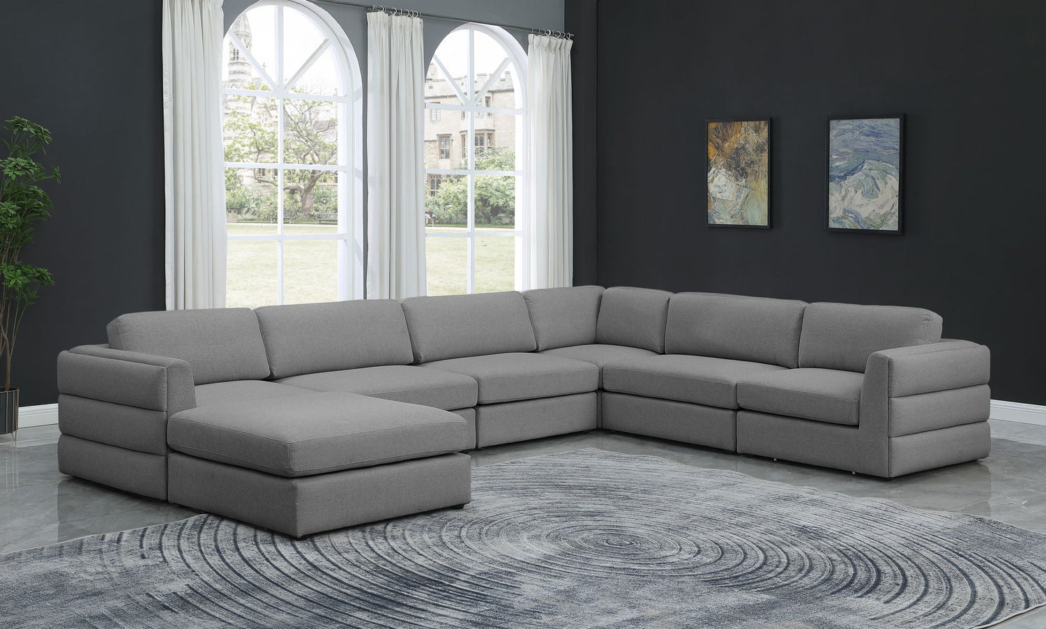 Beckham - Modular Sectional 7 Piece - Gray | Home Elegance USA