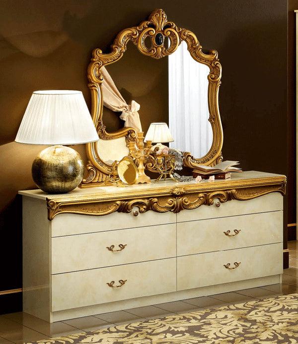 Barocco Double Dresser In Ivory - Gold - Baroccodresserivoryg | ESF | Home Elegance USA