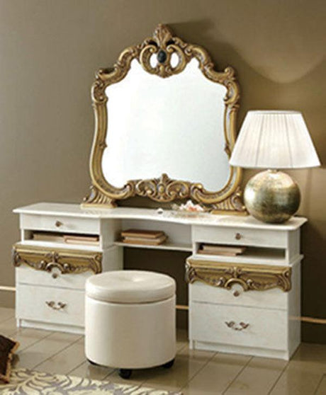 Barocco Vanity Dresser In Ivory - Gold - Baroccovaniryivory - G | ESF | Home Elegance USA