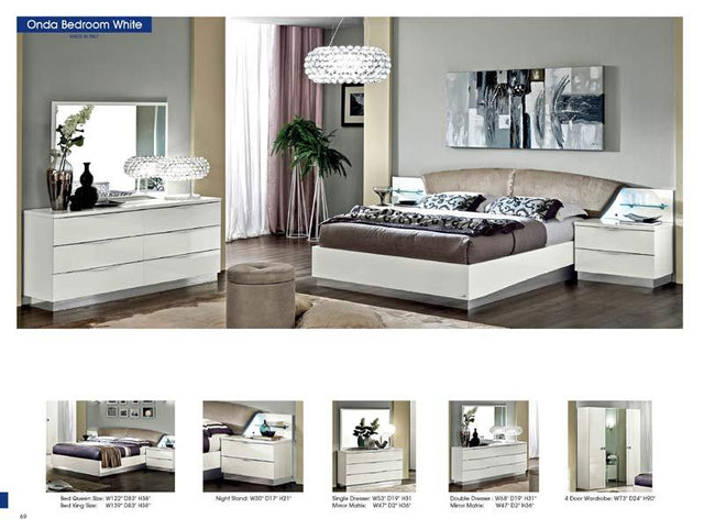 Esf Furniture - Onda 5 Drawer Chest - Ondachestwhite