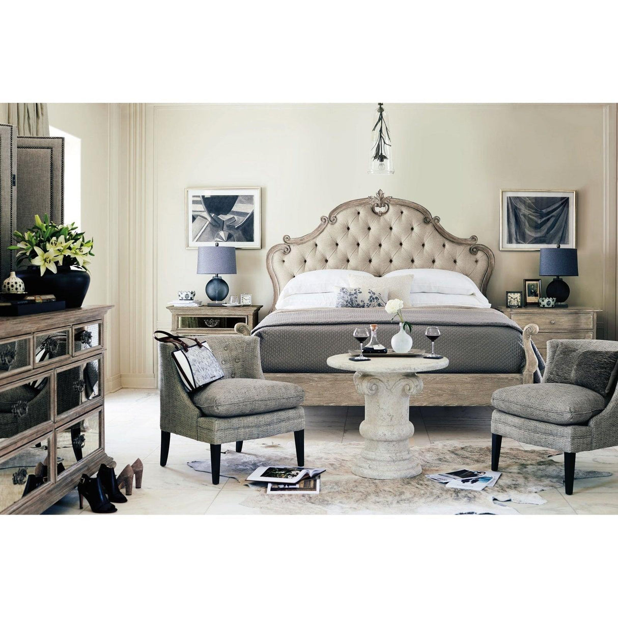 Campania Upholstered Panel Bed Ii - King | Bernhardt | Home Elegance USA