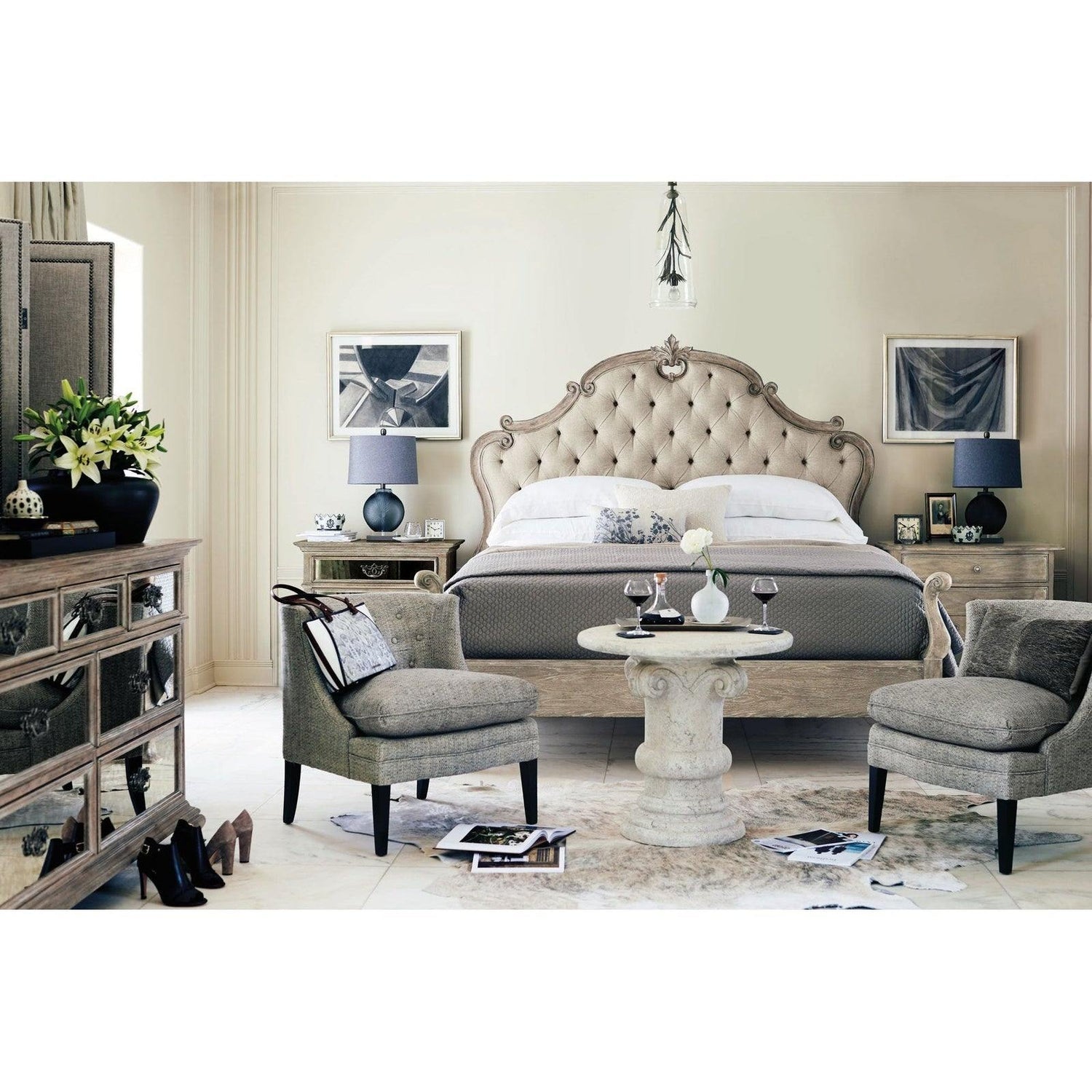 Campania Upholstered Panel Bed Ii - King | Bernhardt | Home Elegance USA