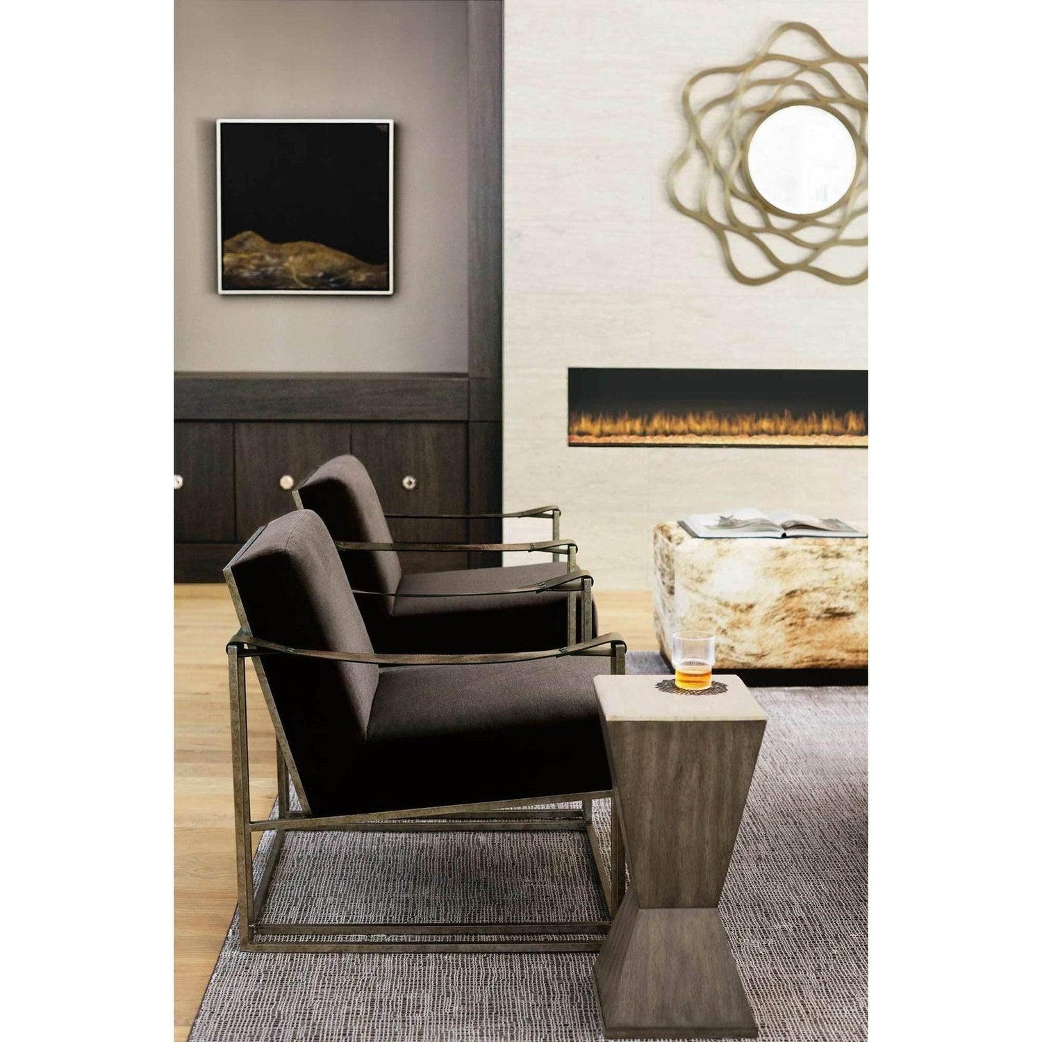 Dekker Chair In Burnished Hammered Iron | Bernhardt | Home Elegance USA