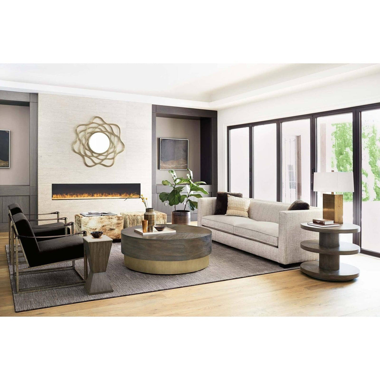 Dekker Chair In Burnished Hammered Iron | Bernhardt | Home Elegance USA
