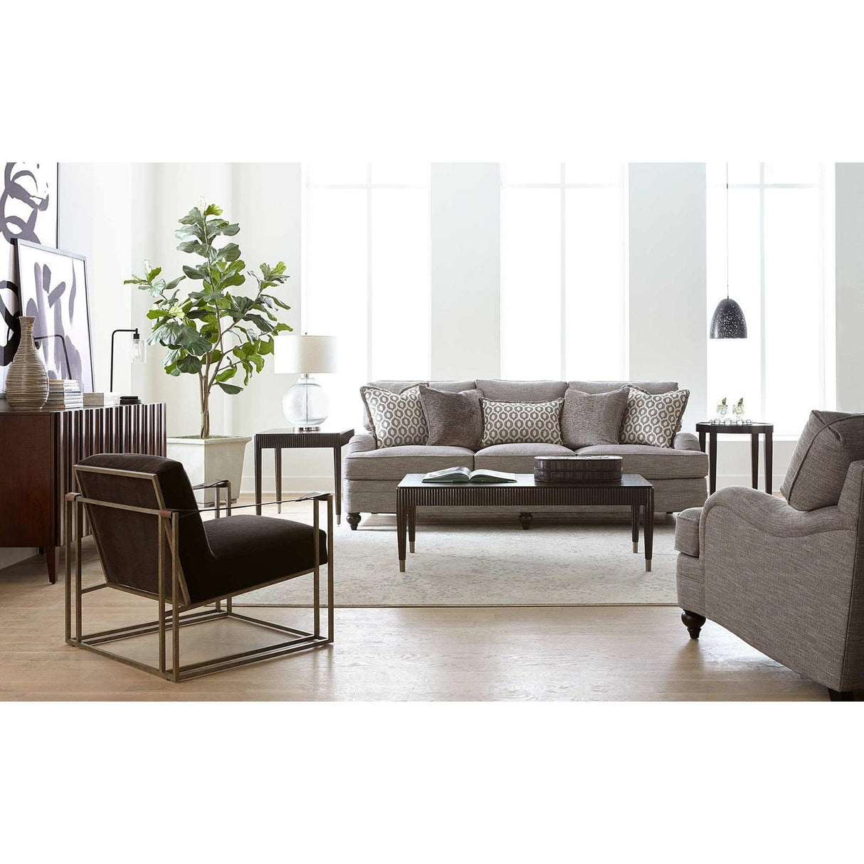 Dekker Chair In Burnished Hammered Iron | Bernhardt | Home Elegance USA