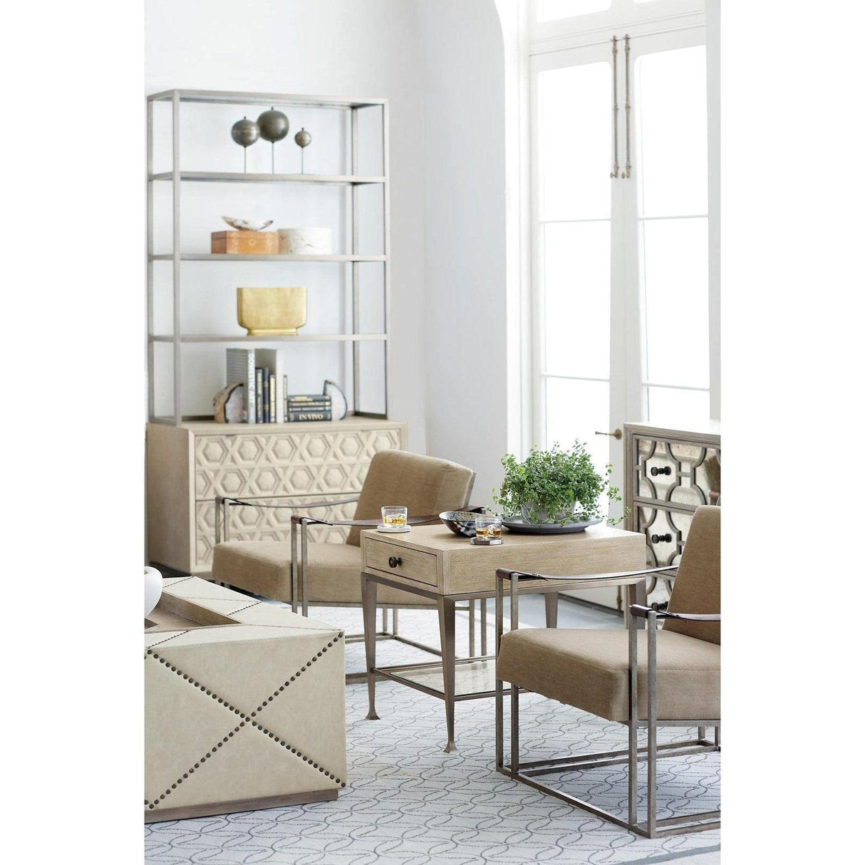 Dekker Chair In Burnished Hammered Iron | Bernhardt | Home Elegance USA