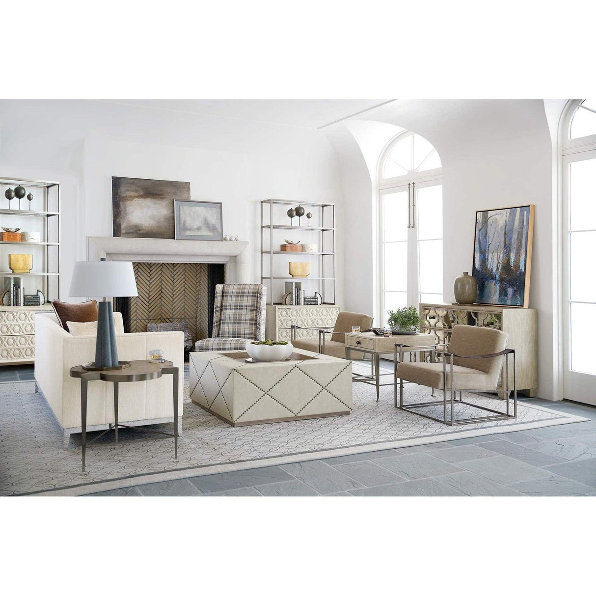 Dekker Chair In Burnished Hammered Iron | Bernhardt | Home Elegance USA