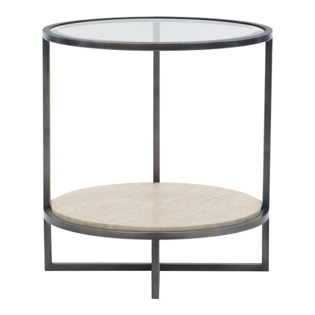 Bernhardt Harlow Metal Round Chairside Table - Home Elegance USA