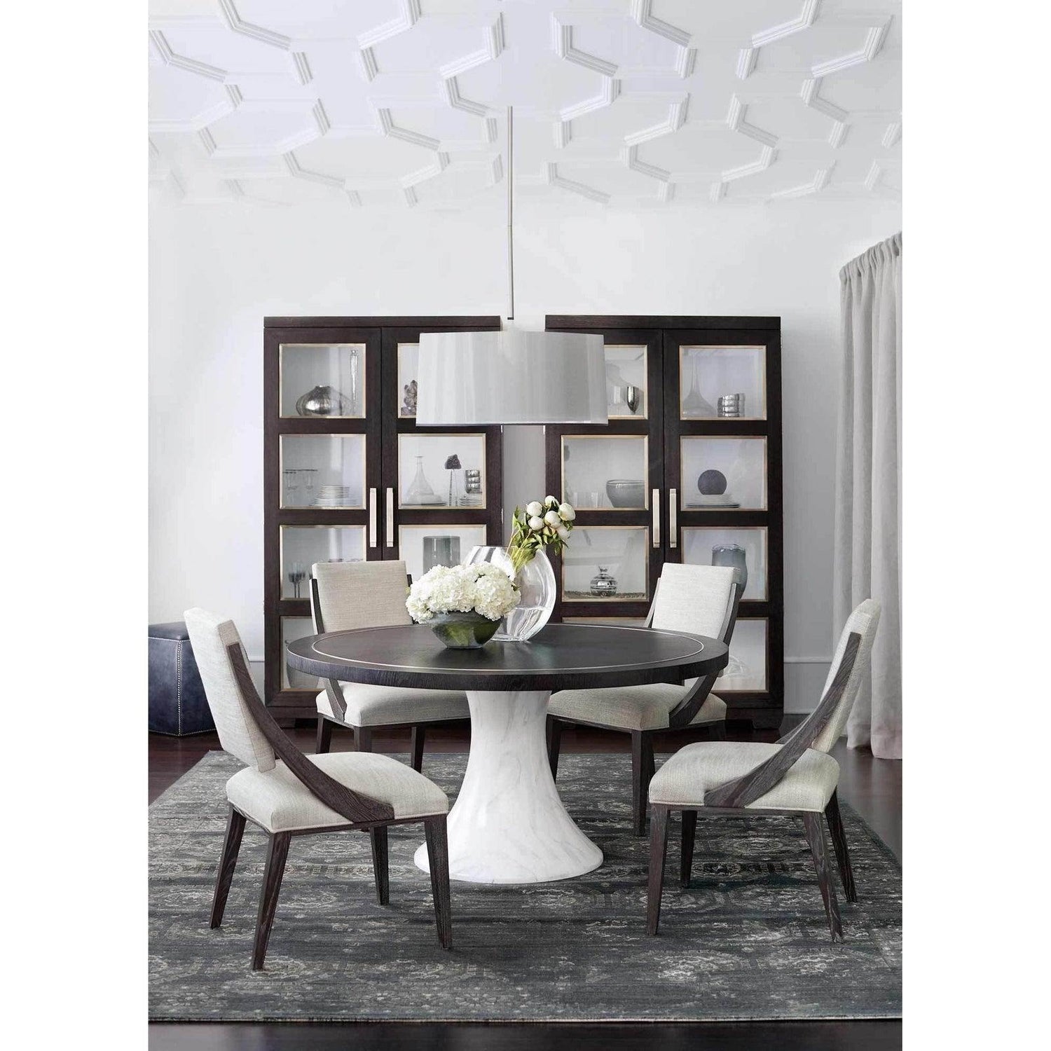 Bernhardt Interiors Delta Leather Ottoman - Home Elegance USA