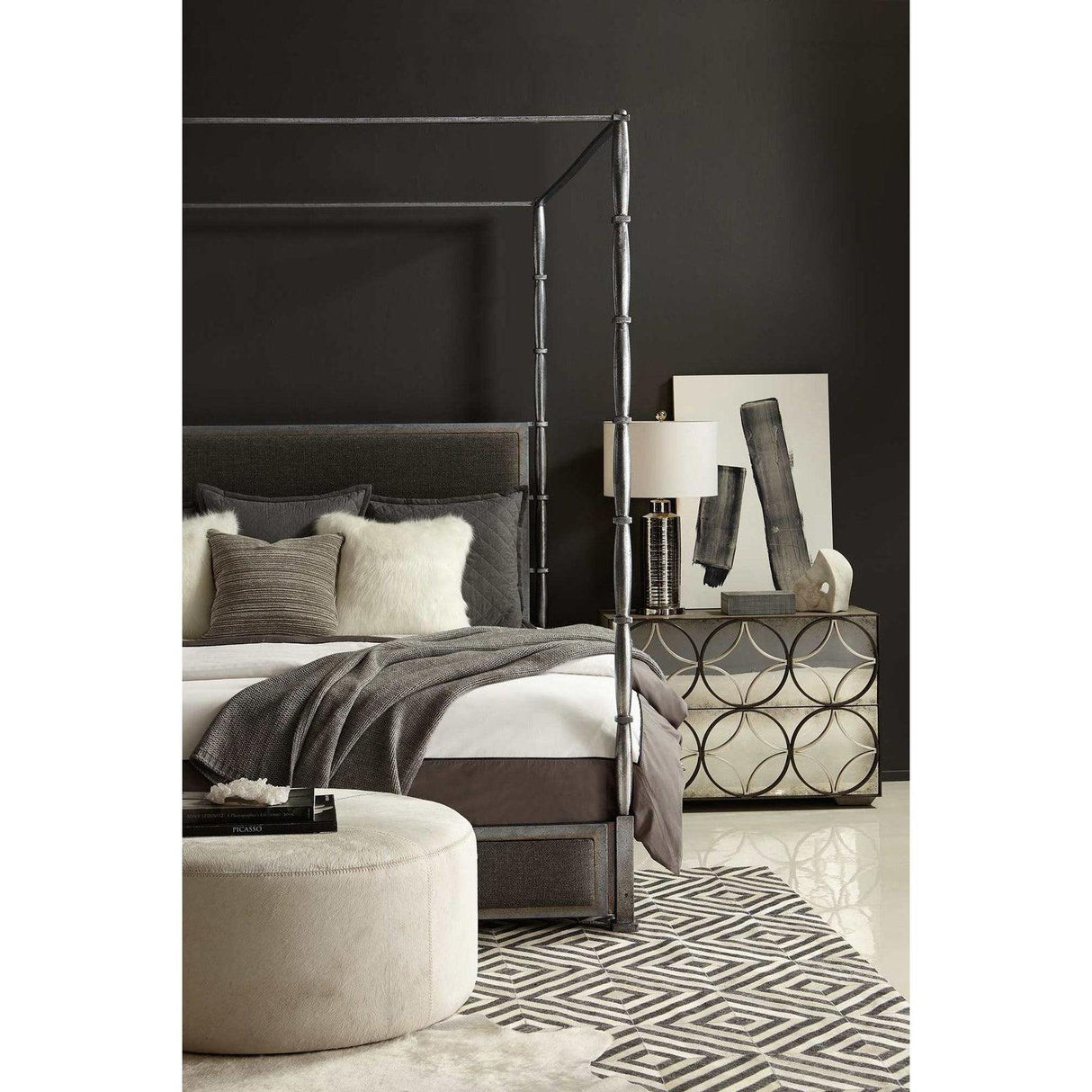 Bernhardt Lolo Round Cocktail Ottoman 40" - Home Elegance USA
