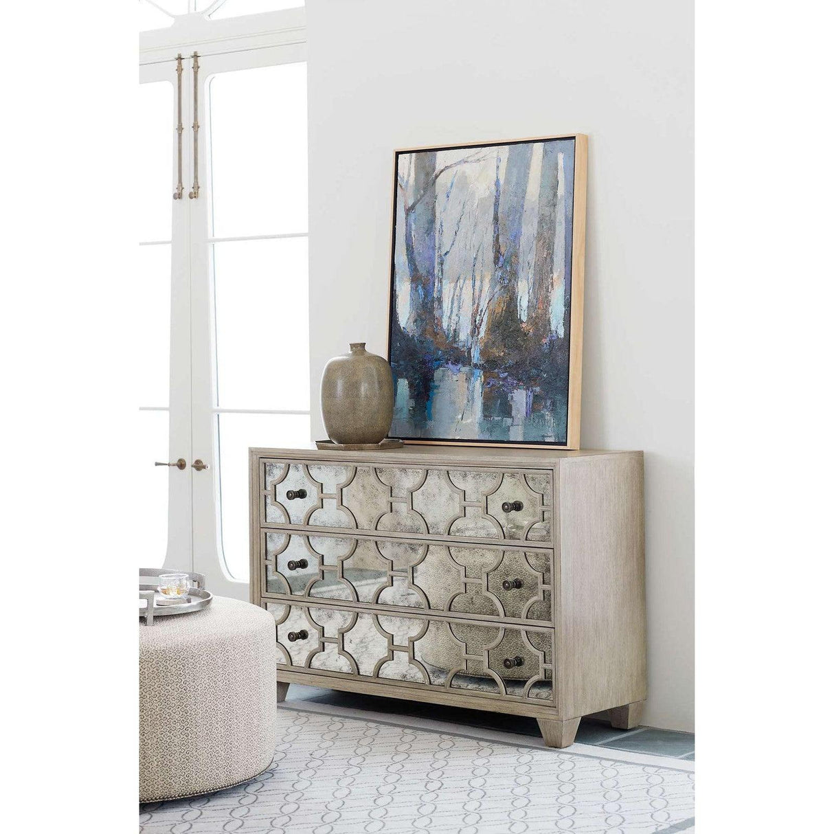 Bernhardt Lolo Round Cocktail Ottoman 40" - Home Elegance USA