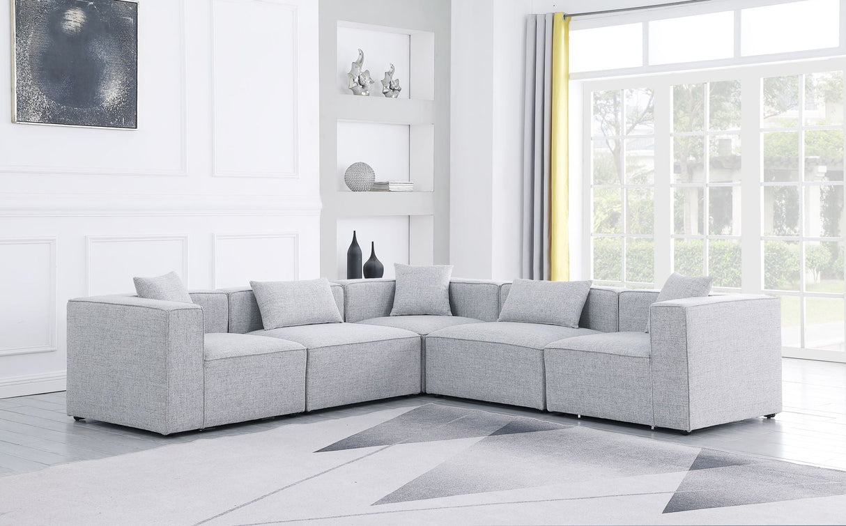Cube - Modular Sectional 5 Piece - Gray - Modern & Contemporary | Home Elegance USA