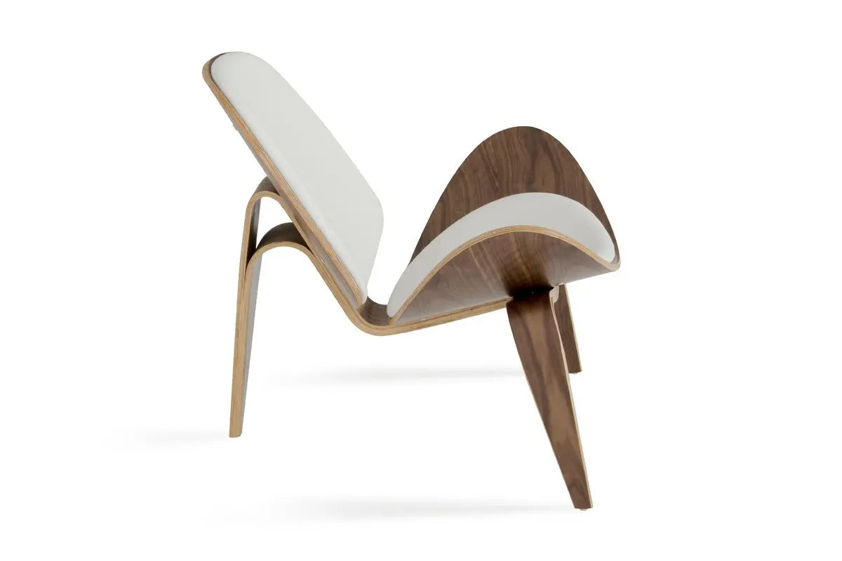 Vig Furniture - Modrest Warren Modern White & Walnut Accent Chair - Vgbnbls-01Wl-Wht