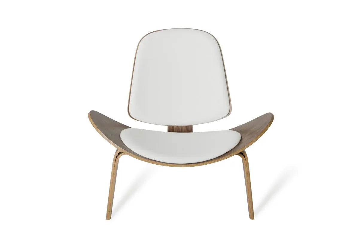 Vig Furniture - Modrest Warren Modern White & Walnut Accent Chair - Vgbnbls-01Wl-Wht