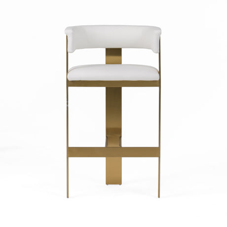 Vig Furniture Modrest Boswell - Modern White + Matte Gold Barstool