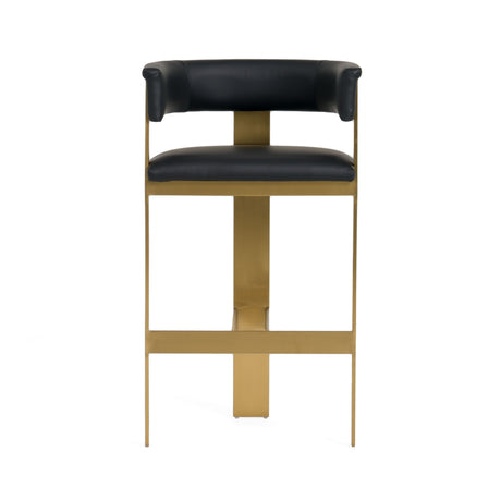 Vig Furniture Modrest Boswell - Modern Black + Matte Gold Barstool