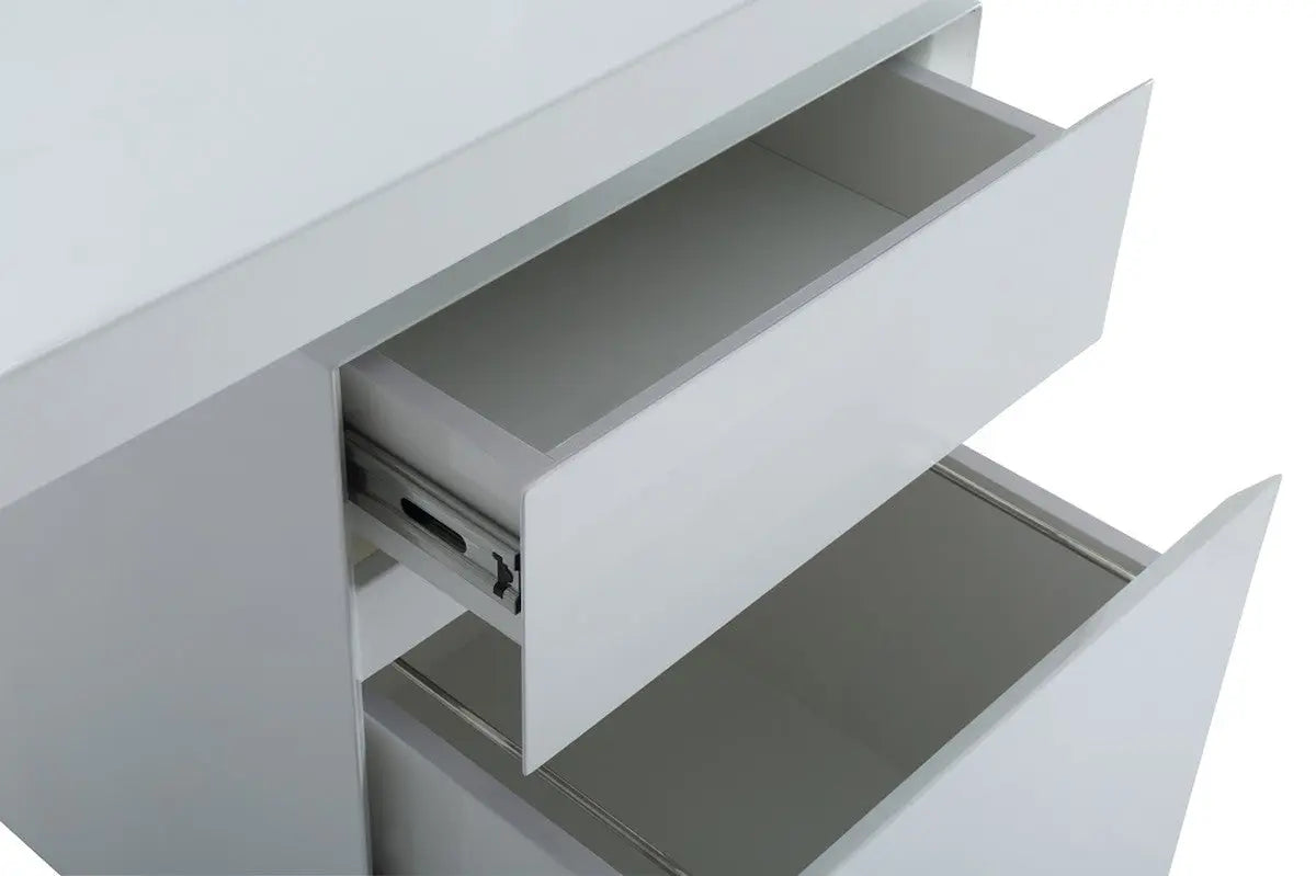 Vig Furniture - Modrest Carson Modern White & Stainless Steel Desk - Vgvcbt-002-Wht
