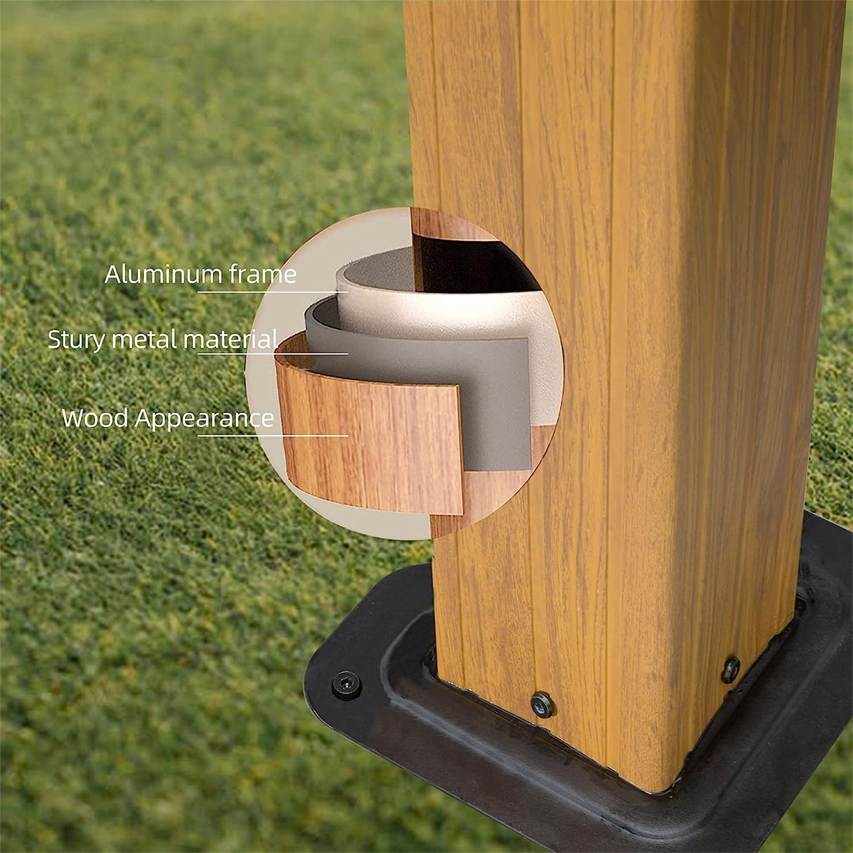 12'x14' Hardtop Gazebo Outdoor Aluminum Gazebo with Galvanized Steel Gable Canopy for Patio Decks Backyard (Yellow - Brown) | Home Elegance USA