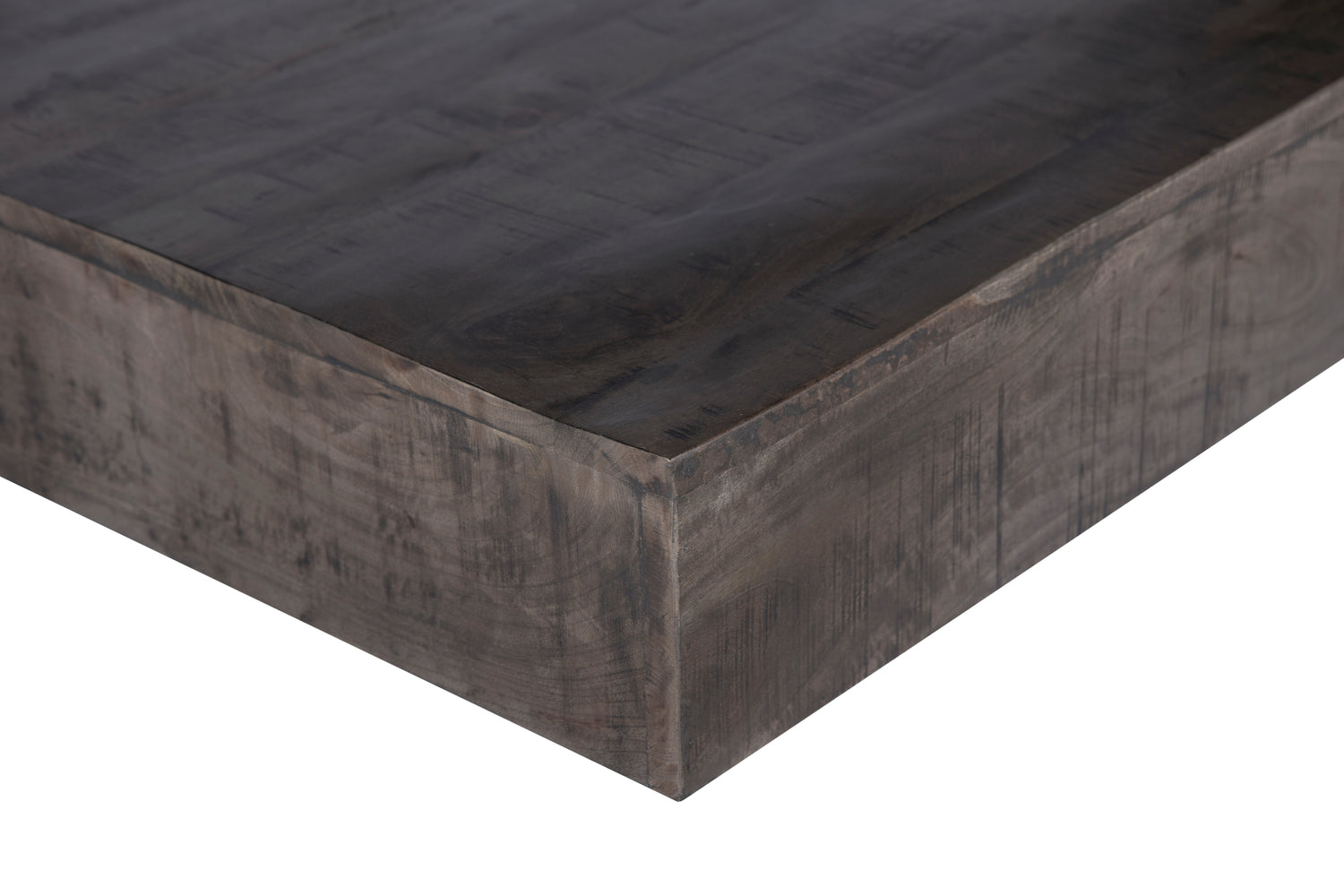 Charcoal Finish Solid Wood Low Profile Rough Coffee Table Home Elegance USA