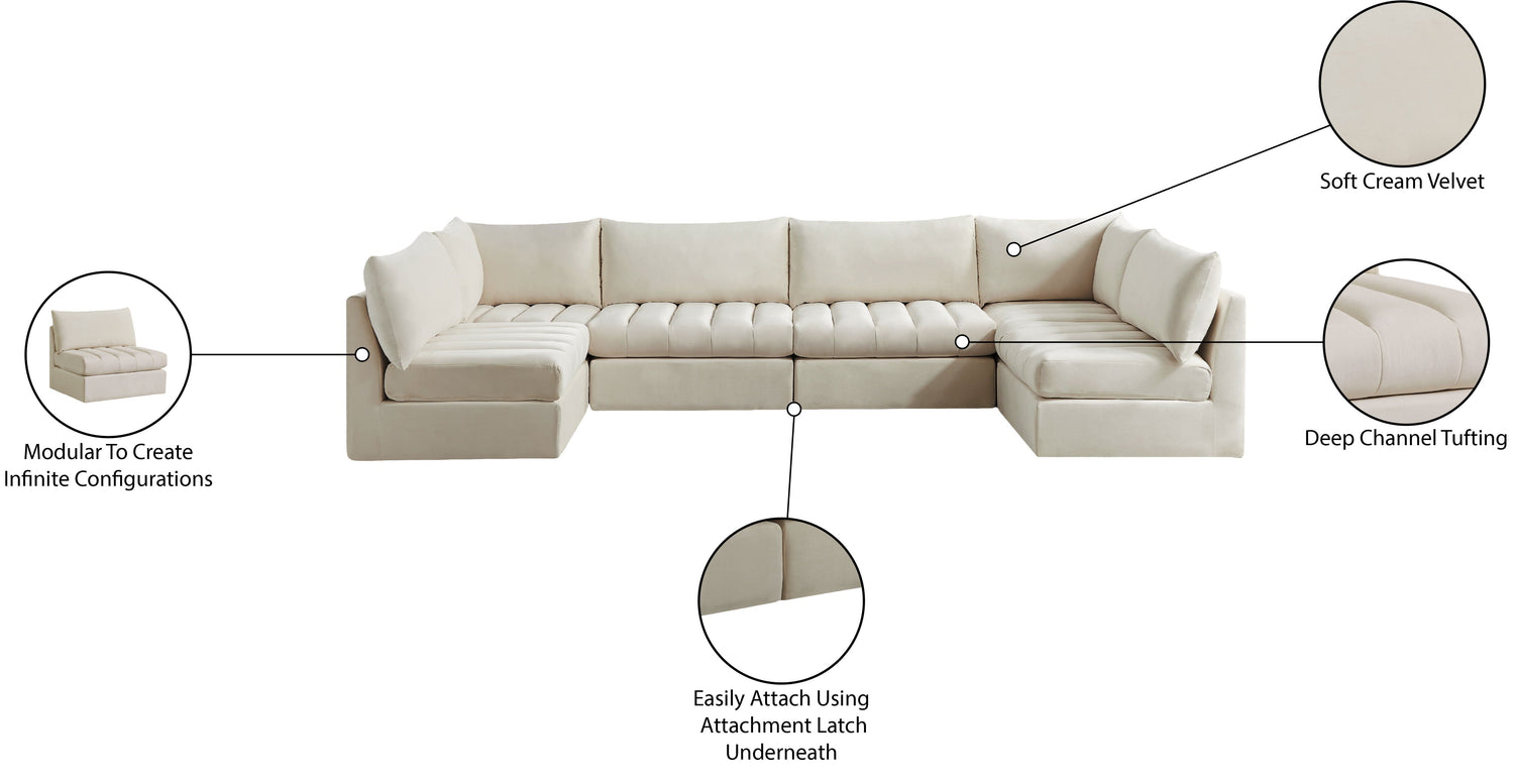 Jacob - Modular Sectional 6 Piece - Cream - Home Elegance USA